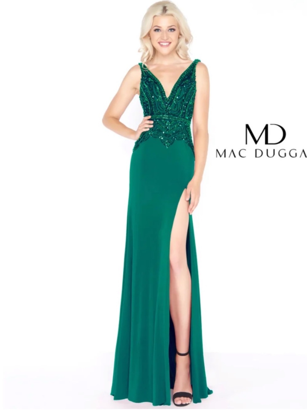 MacDuggal style 50484a emerald size 12 NWT brand new never worn before